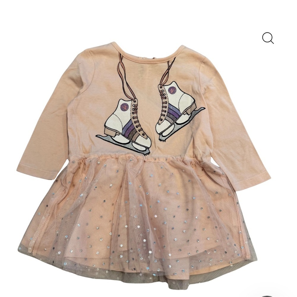 Stella McCartney Kids Blush Dress with Skating Motif